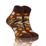 Krótkie Wesołe skarpety bawełniane wzór Zupa grzybowa